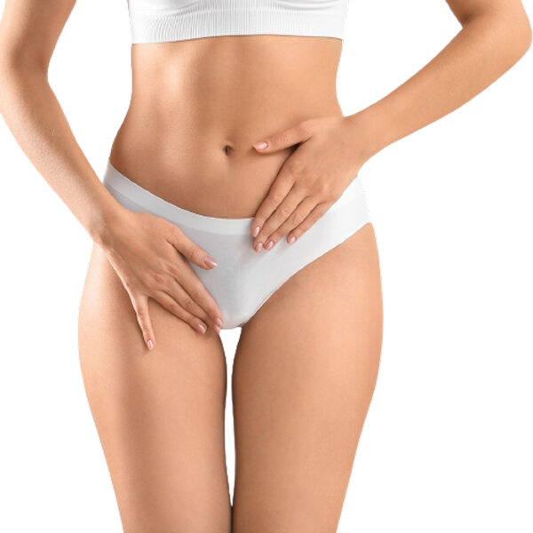 Imagen de procedimiento de blanqueamiento vaginal en clínica estética WAM Center, mostrando un entorno profesional.