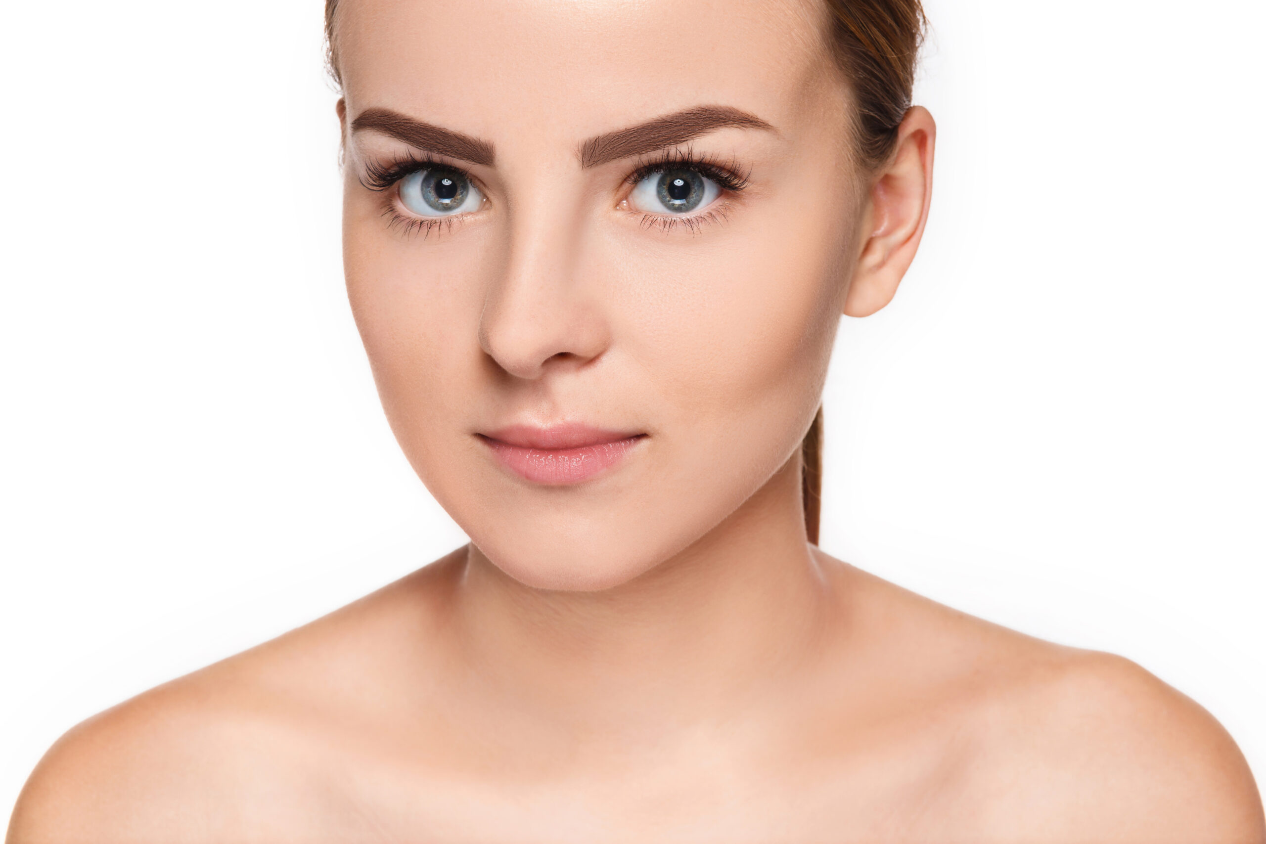 The beautiful face of young woman with cleanf fresh skin