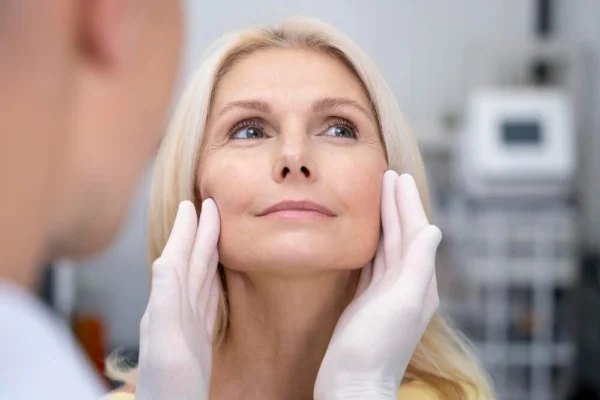 HIFU 12D facial reafirmante – Sesión en rostro completo Paciente en sesión de HIFU 12D facial reafirmante en zona mandibular